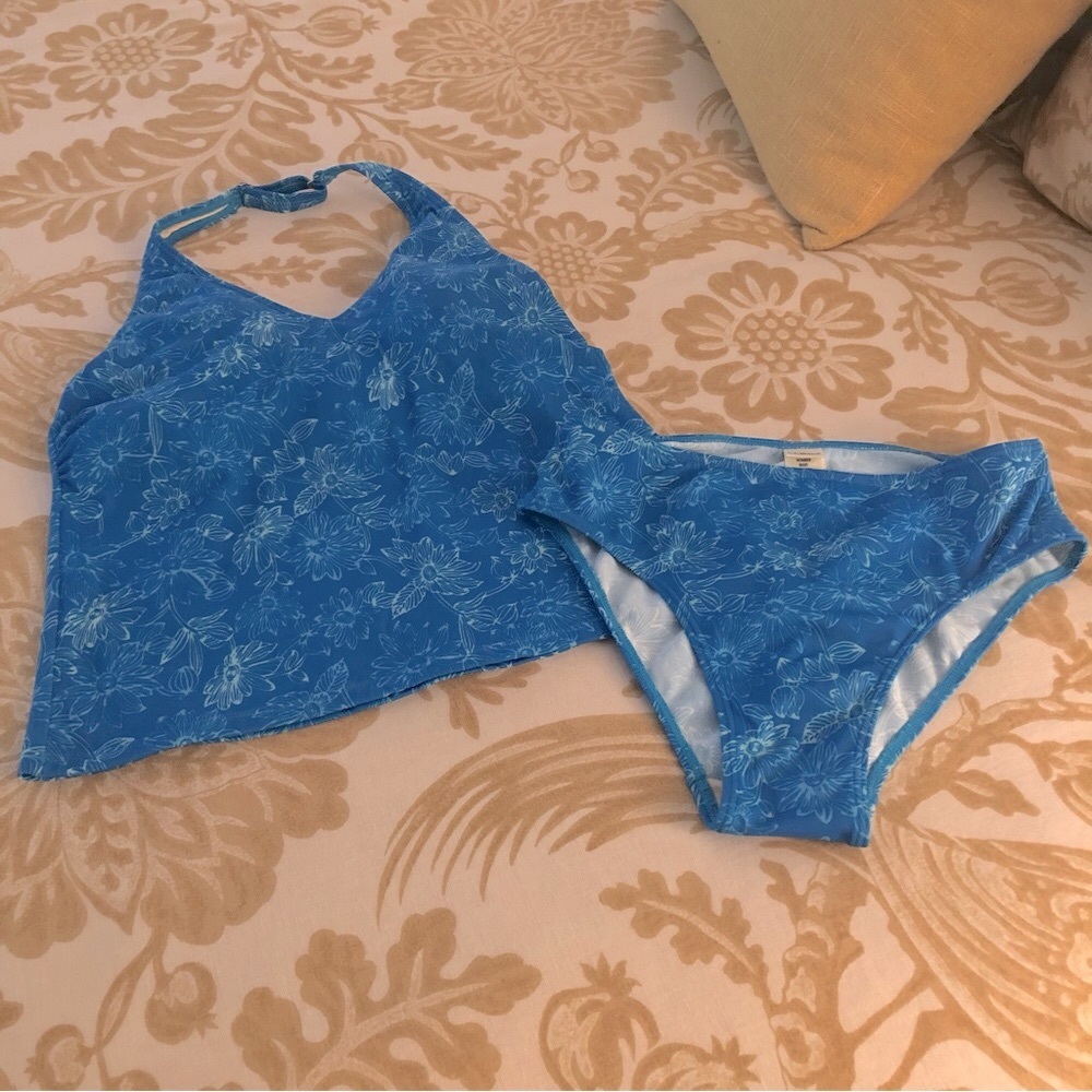 L.L. Bean Two Piece Halter Style Bathing Suit